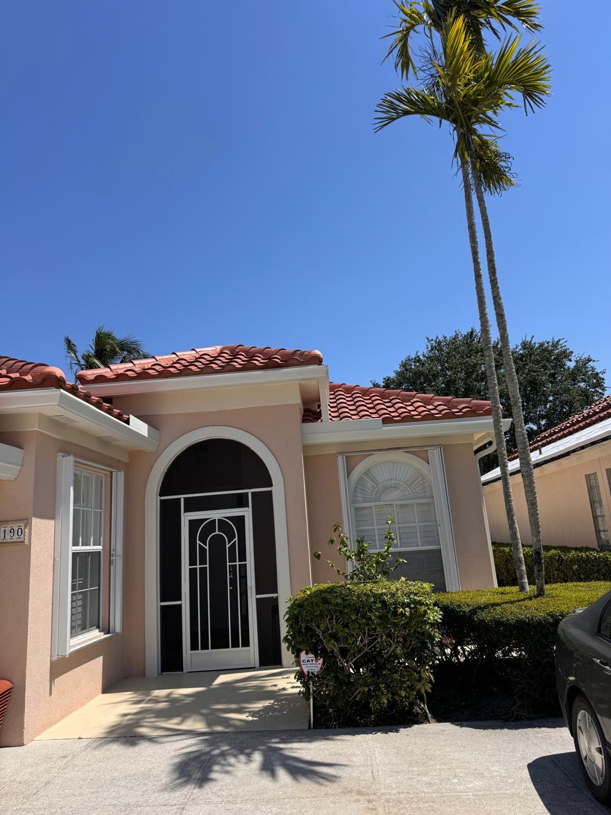 Screened front entry on a South Florida home